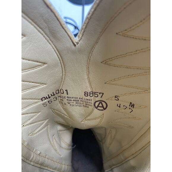 VTG Acme women 5M brown Western Cowboy heeled Leather round toe knee high Boots - Picture 9 of 10